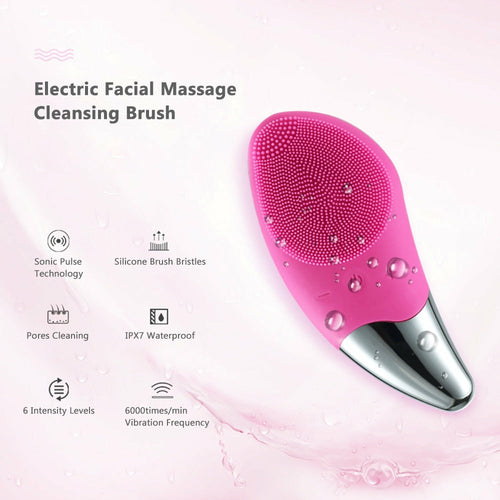 Mini Electric Facial Cleansing Brush Silicone Sonic Face Cleaner Deep