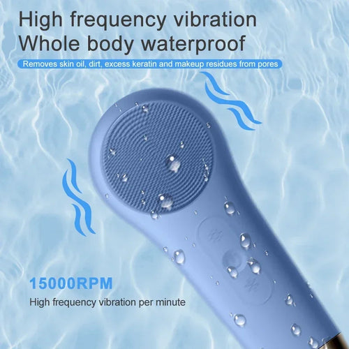 Electric Facial Cleansing Brush Silicond Ultrasonic Vibration Face